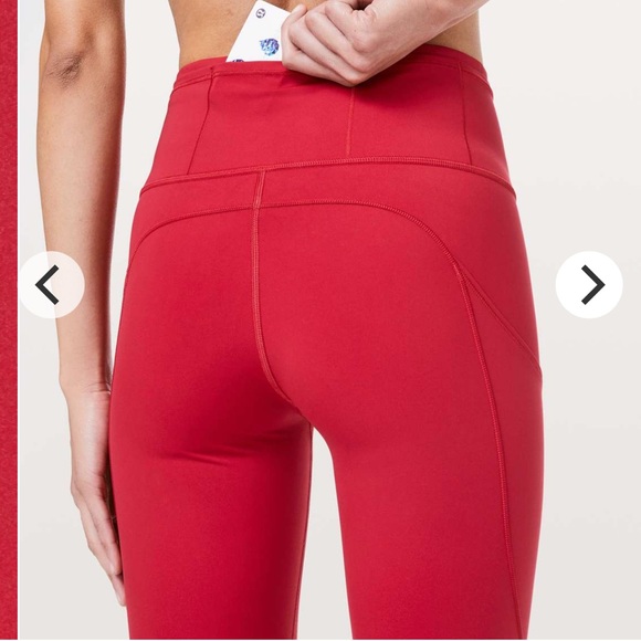 $128 Lululemon Fast and Free Tight 28" *Non-Reflective Dark Red - Picture 6 of 8